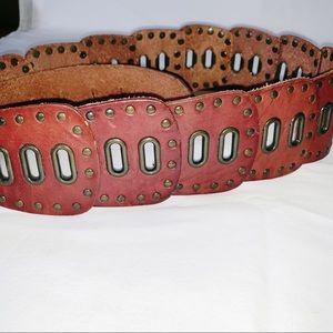Fossil Accessories - Fossil Studded Leather Belt in Hipster Brown Fossil Accessories - Fossil Studded Leather Belt in Hipster Brown